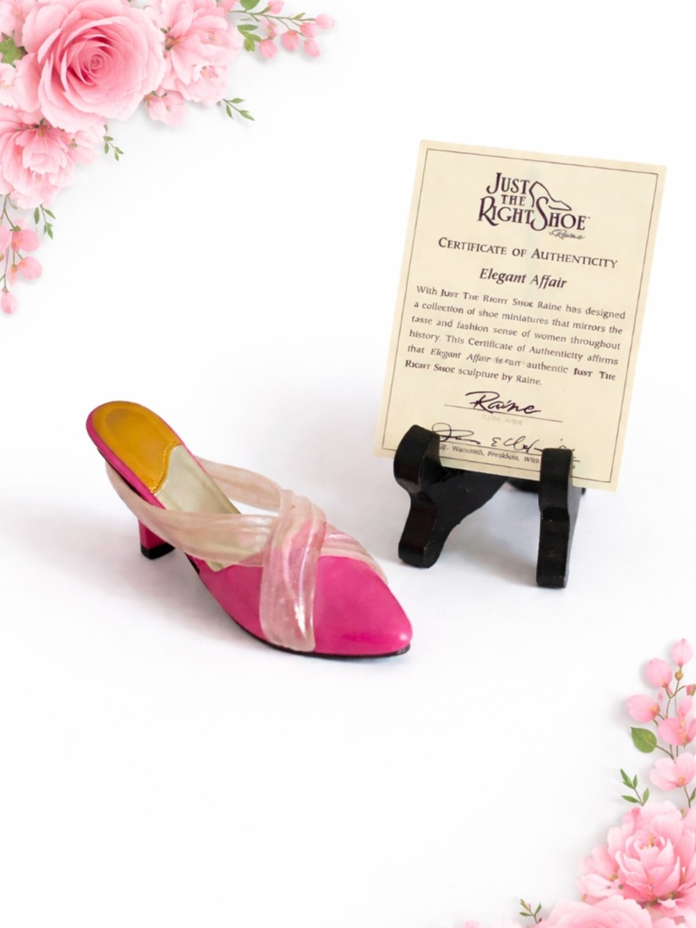 Just The Right Shoe Raine “Elegant Affair” Pink Shoe Sculpture w/ COA Retired